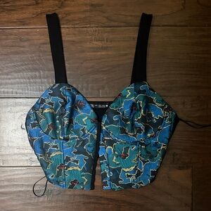 Zara Blue and Green Patterned Top